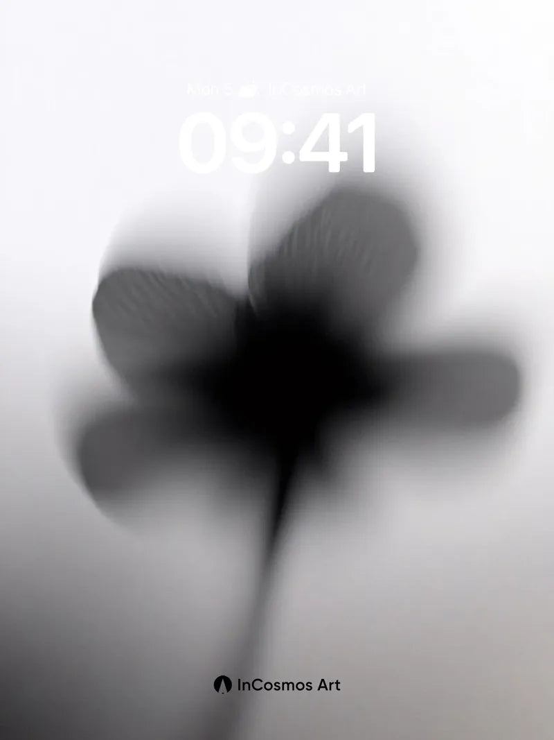 Shadow Bloom Wallpaper with Ethereal Stem