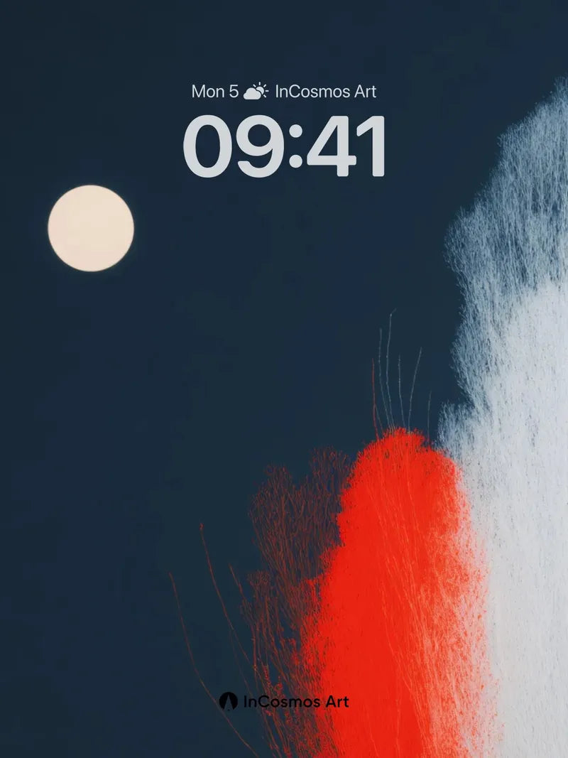 Lunar Veil Wallpaper with Crimson Pulse