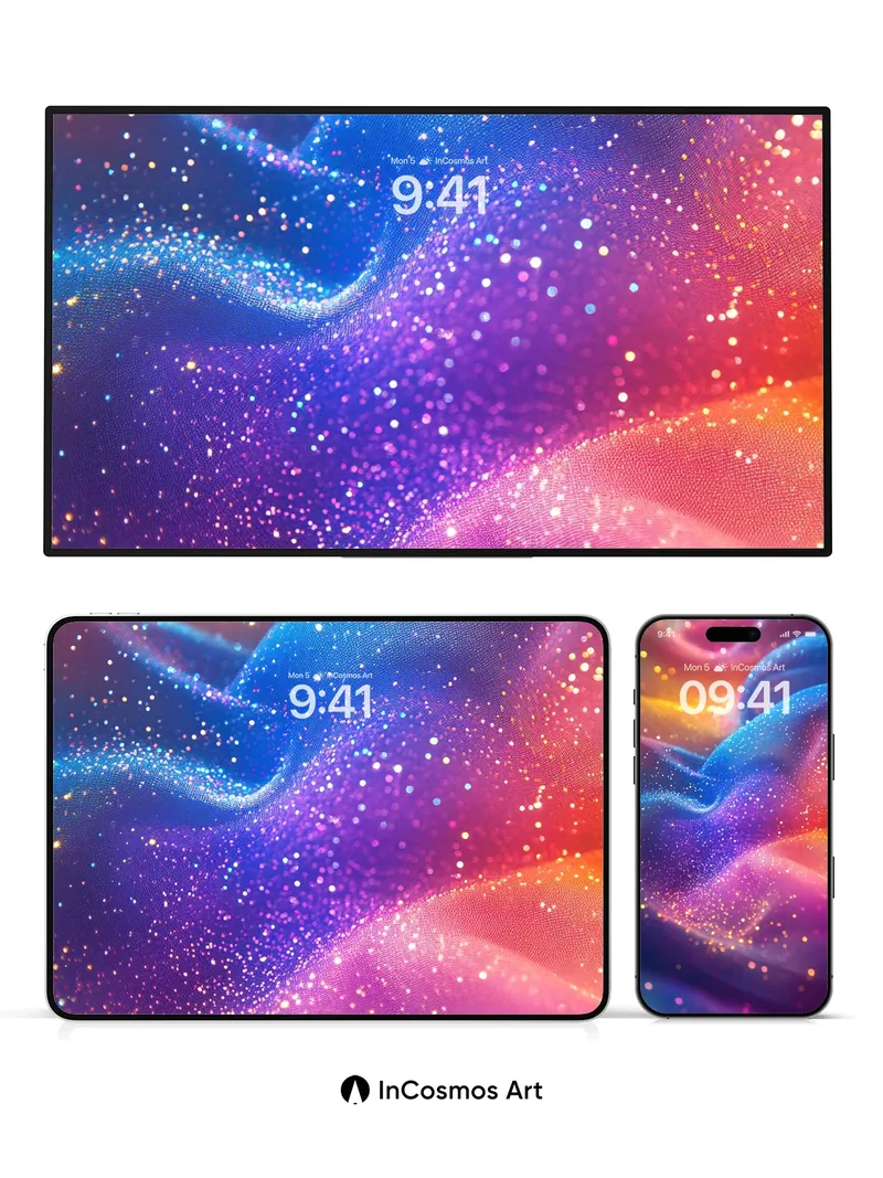 Luminous Veil Wallpaper with Cosmic Dust