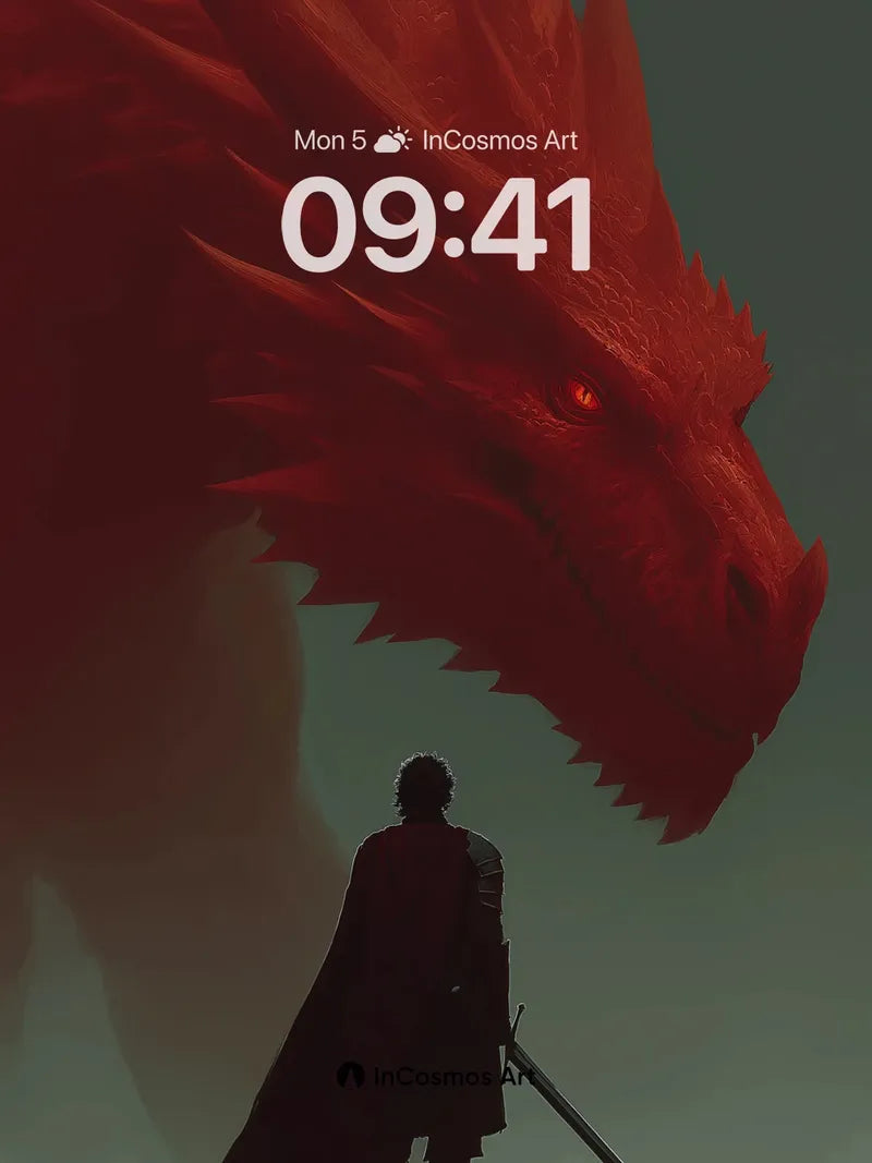 Shadowed Standoff Wallpaper with Crimson Dragon