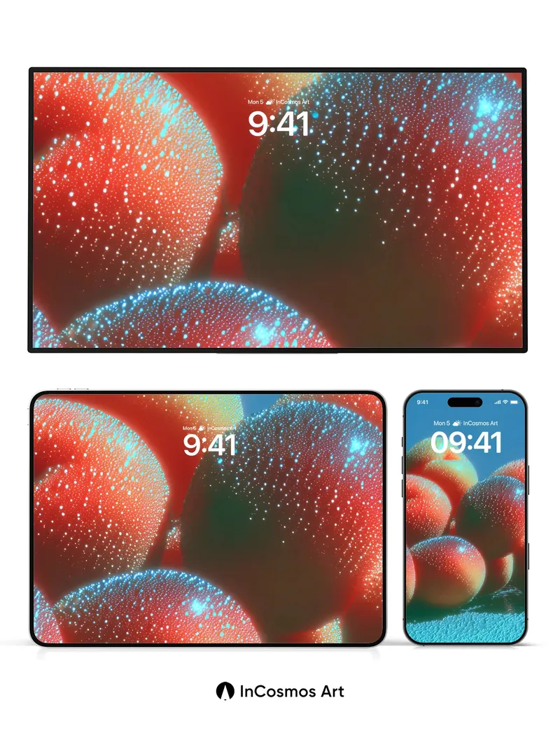 Luminous Orb Wallpaper with Starlight Dots