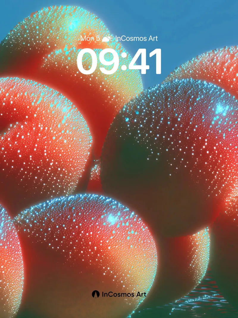 Luminous Orb Wallpaper with Starlight Dots