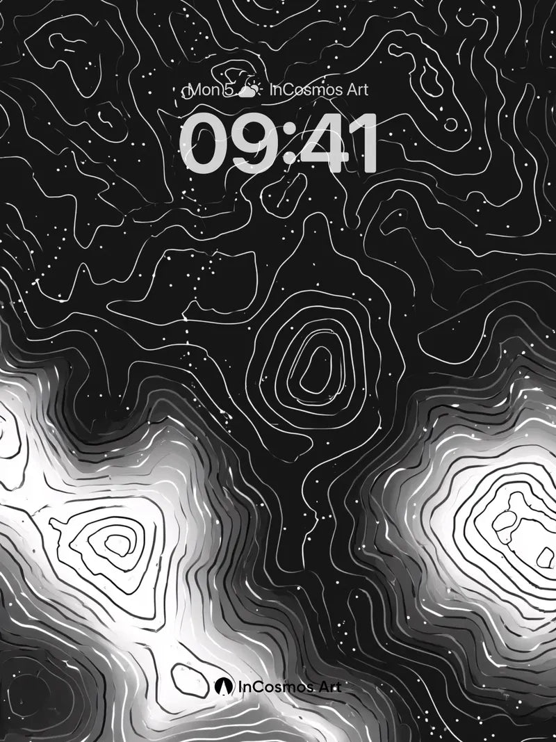 Echoing Topography Wallpaper with Starlit Veins