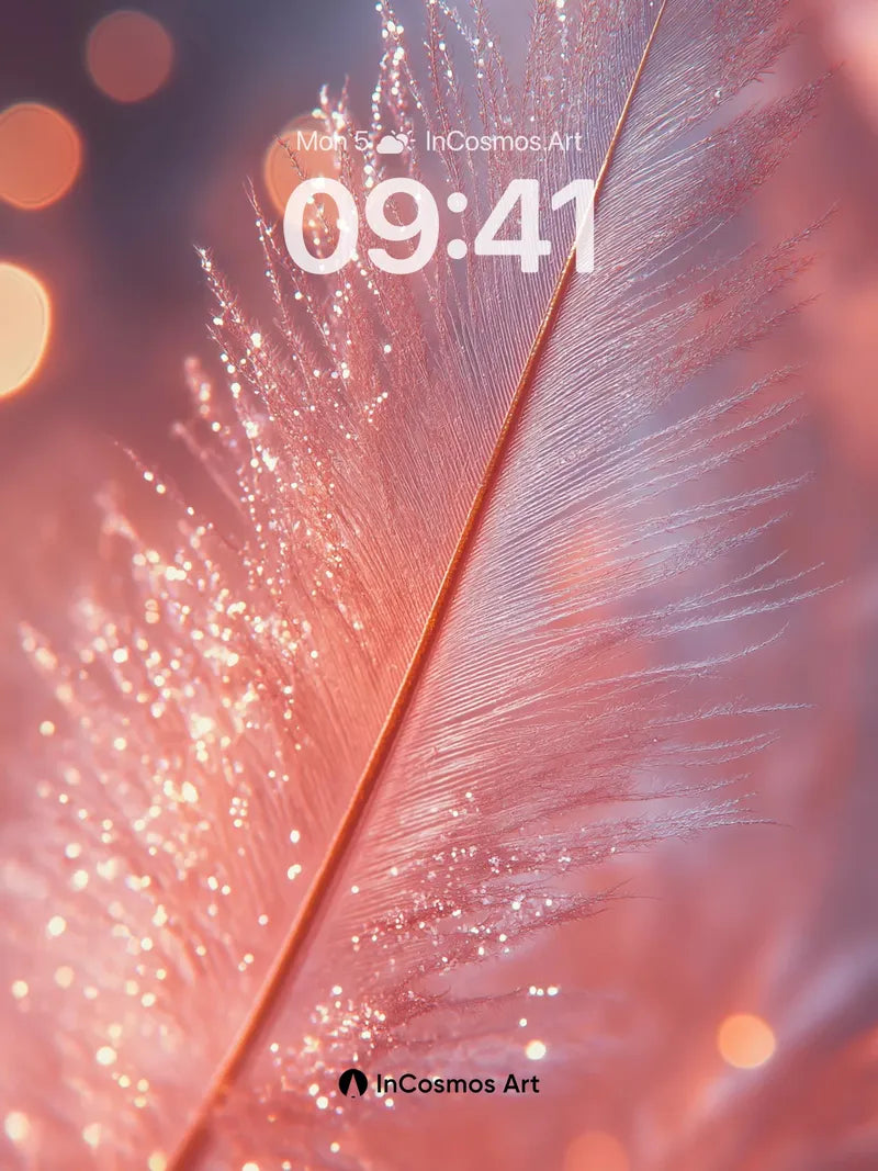 Luminous Feather Wallpaper with Sparkling Hues