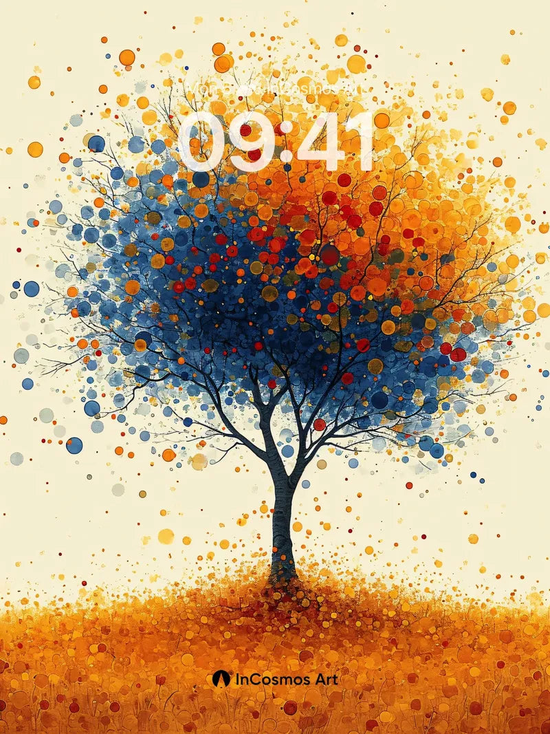 Autumn Whirl Wallpaper with Polka Dot Canopy