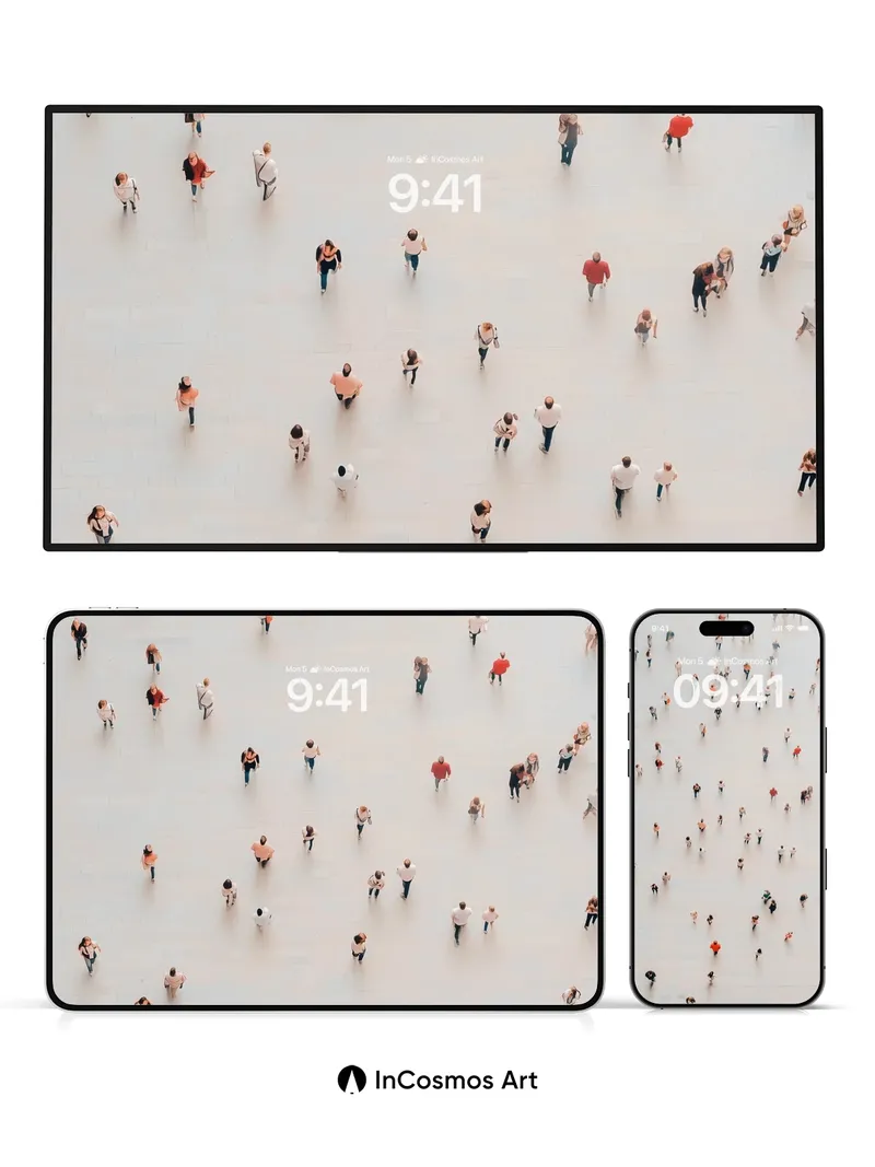 Floating Human Canvas Wallpaper with Soft Light