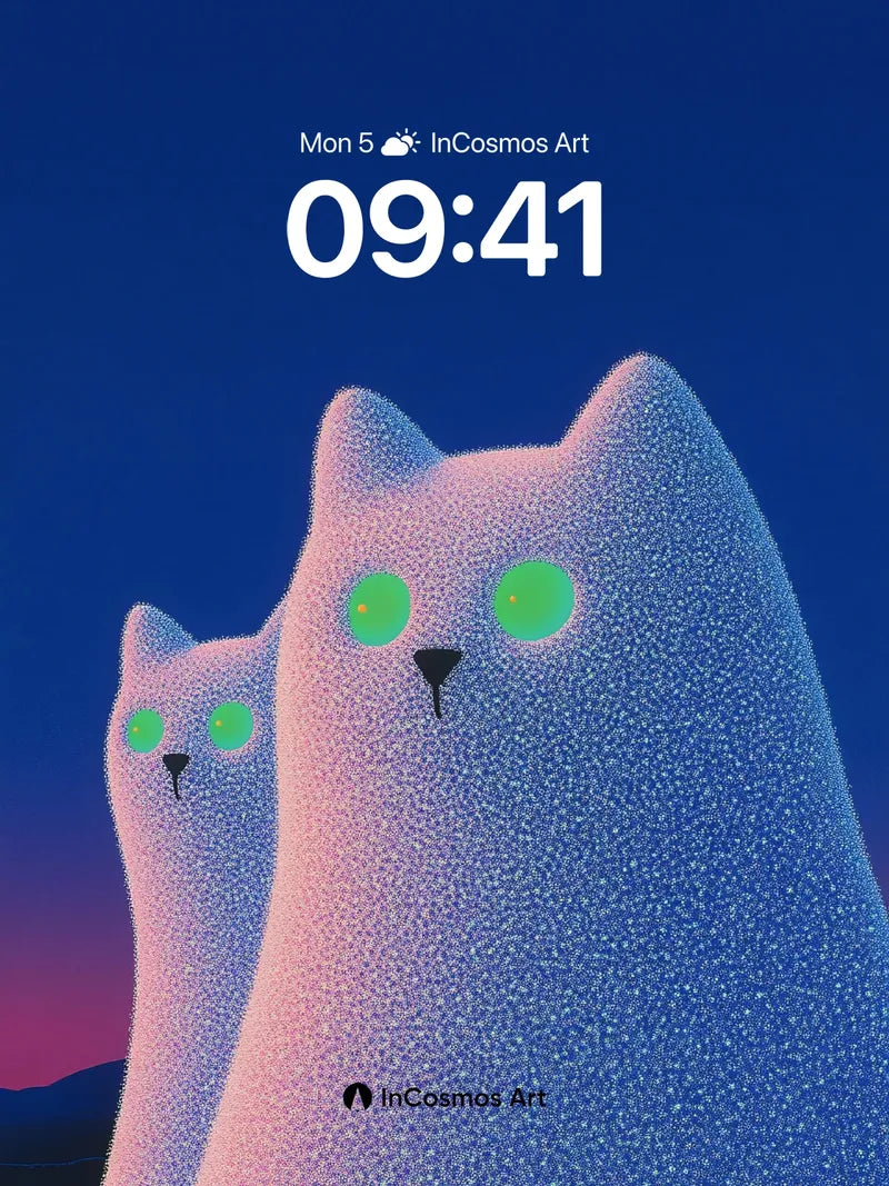 Luminous Feline Wallpaper with Starlight Fur