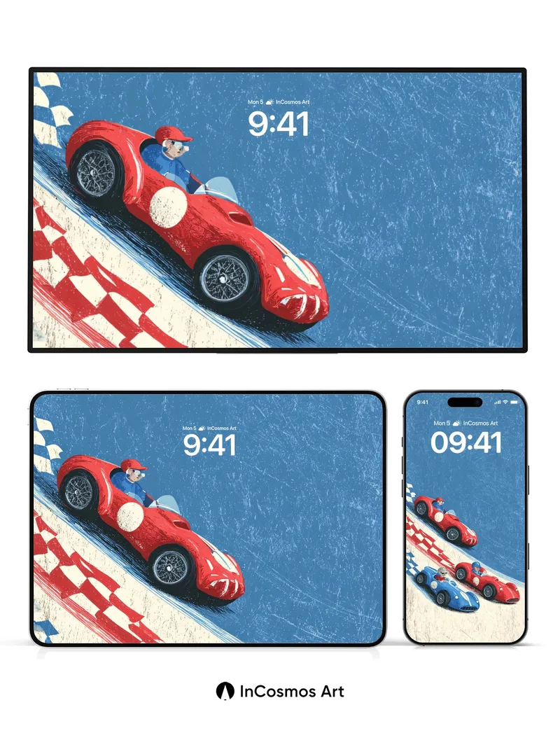 Racing Echo Wallpaper with Checkered Velocity