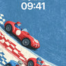 Racing Echo Wallpaper with Checkered Velocity wallpaper for iPhone, iPad & Mac