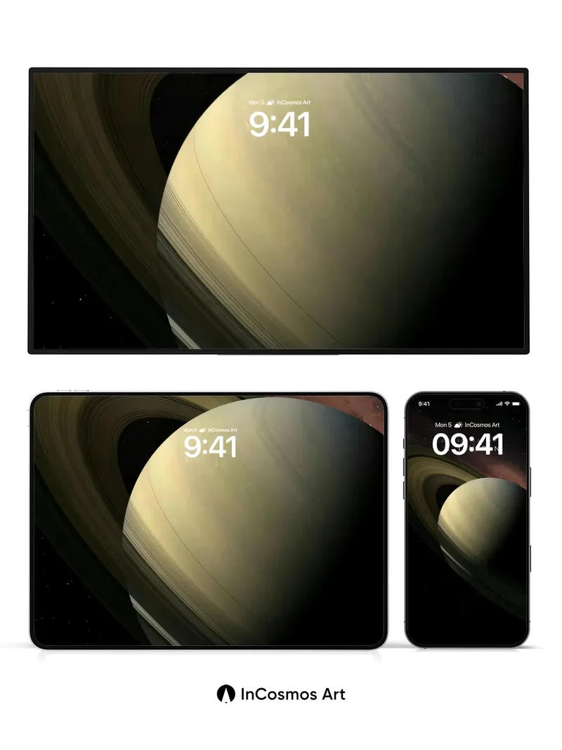 Silent Orbit Wallpaper with Cosmic Rings