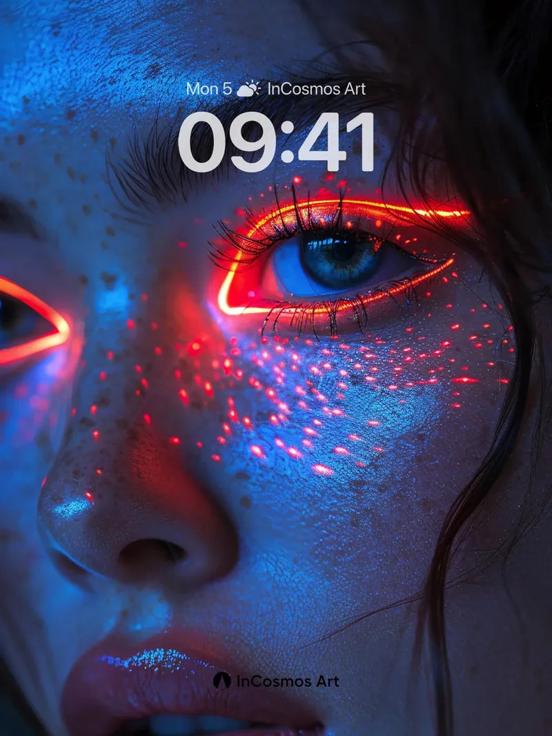 Neon Pulse Wallpaper with Bioluminescent Skin