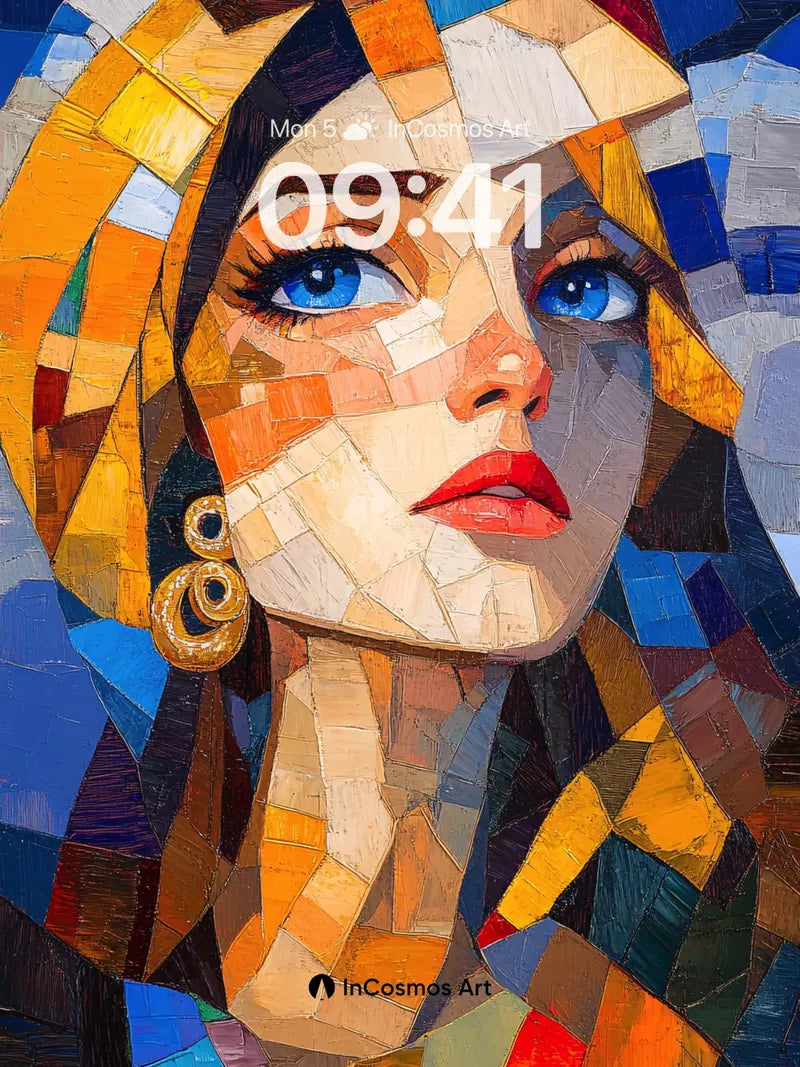 Cubist Gaze Wallpaper with Mosaic Light wallpaper for iPhone, iPad & Mac