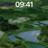 Whispering Rain Wallpaper with Terraced Fields wallpaper for iPhone, iPad & Mac
