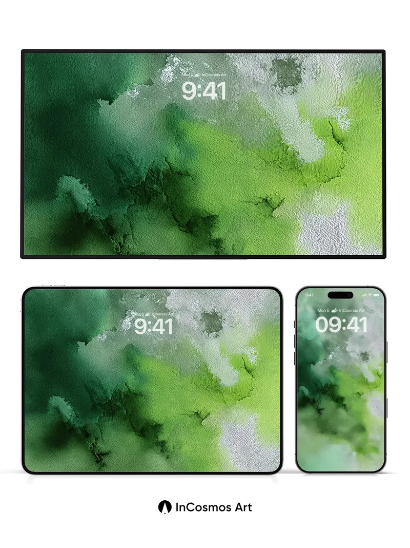 Whispering Moss Wallpaper with Ethereal Veils