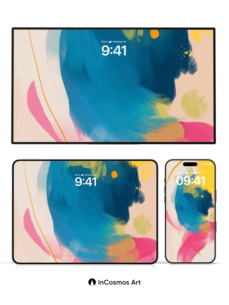 Whispering Color Fields Wallpaper with Golden Veins