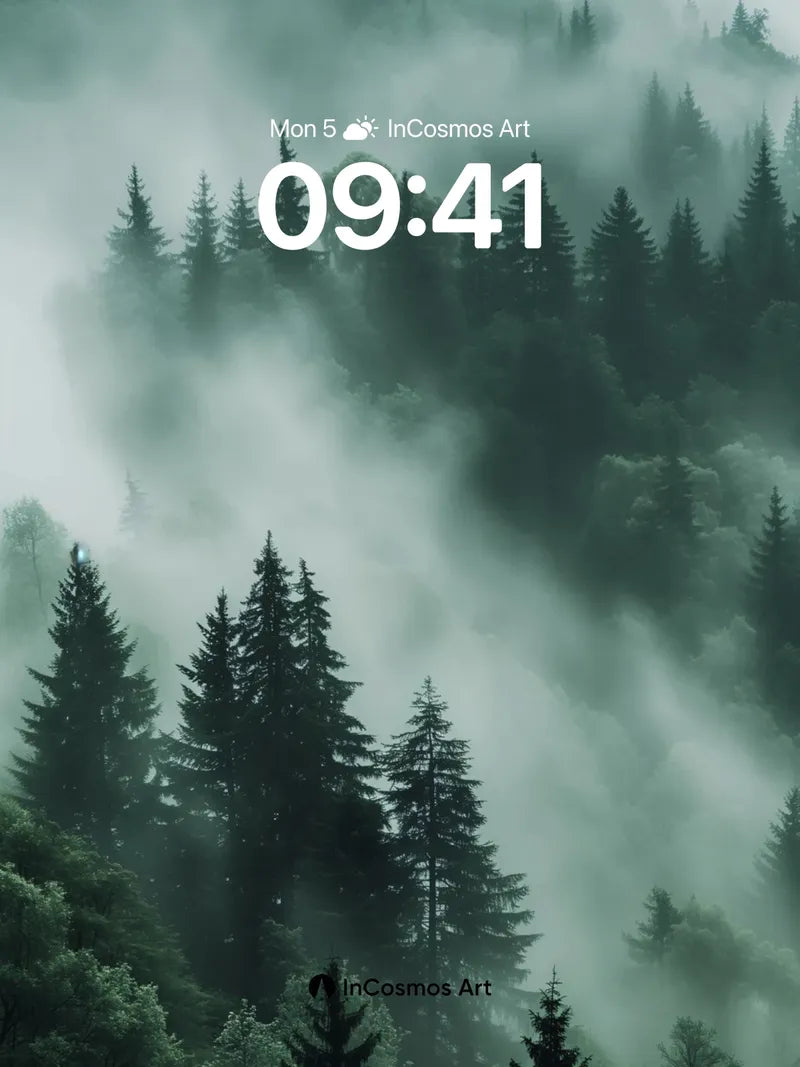 Whispering Pine Wallpaper with Mist Veils