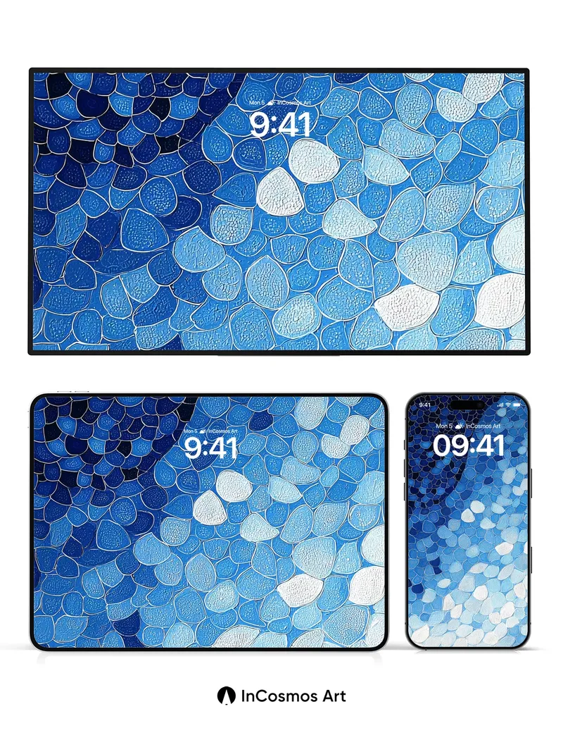 Sapphire Scale Wallpaper with Oceanic Gradient