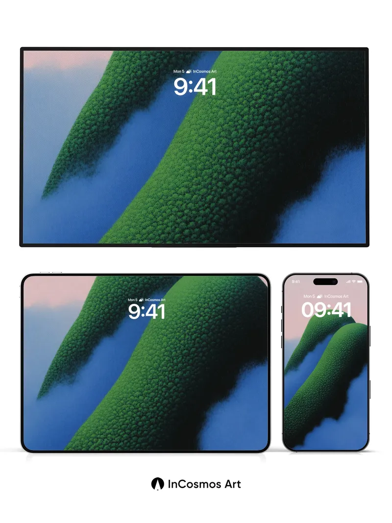 Serenity Ridge Wallpaper with Bubbled Greens