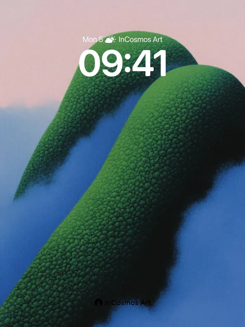 Serenity Ridge Wallpaper with Bubbled Greens