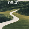 Winding River Valley Wallpaper Minimalist Landscape