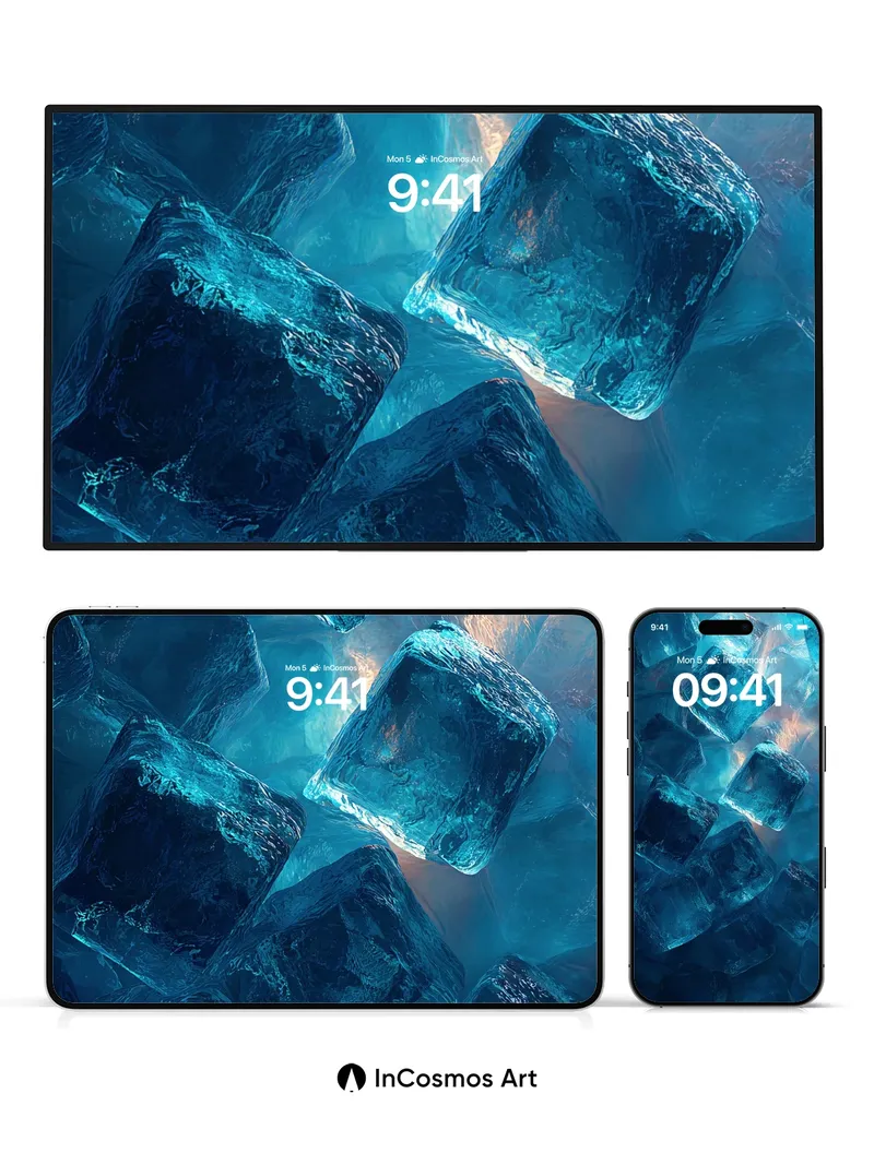 Frozen Abyss Wallpaper with Crystalline Depth