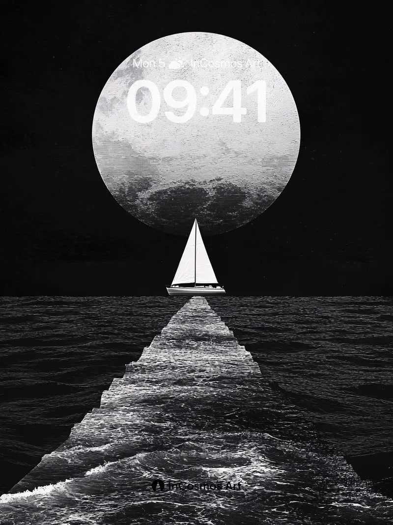 Lunar Sail Wallpaper with Infinite Path