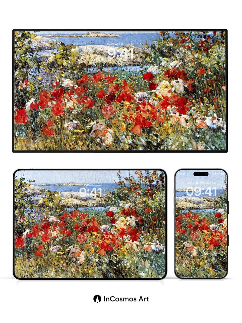 Sunlit Bloom Wallpaper with Coastal Hush