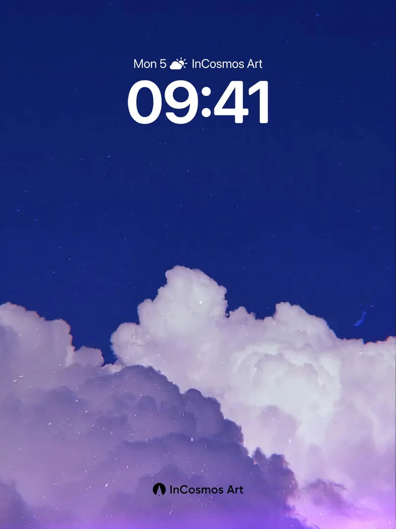 Stellar Cloudscape Wallpaper with Moonlit Hues