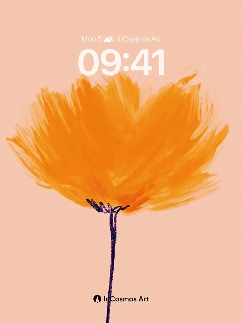 Golden Hush Wallpaper with Brushstroke Bloom