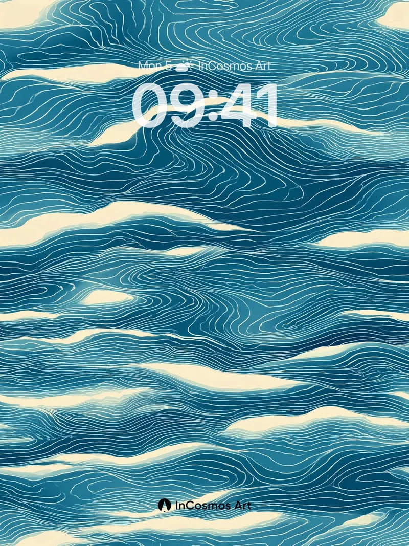 Sapphire Current Wallpaper with Hokusai Whispers