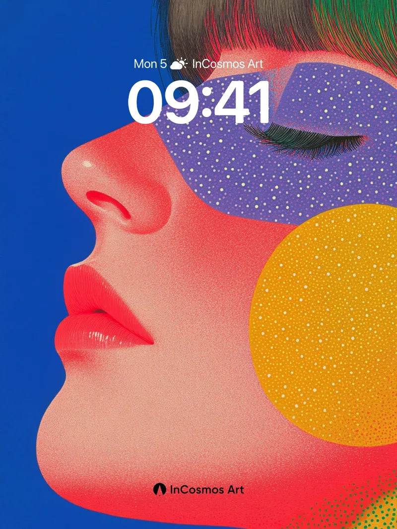 Surreal Color Field Wallpaper with Cosmic Dots