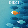 Calm Ocean Swarm Wallpaper with One Orange Fish wallpaper for iPhone, iPad & Mac