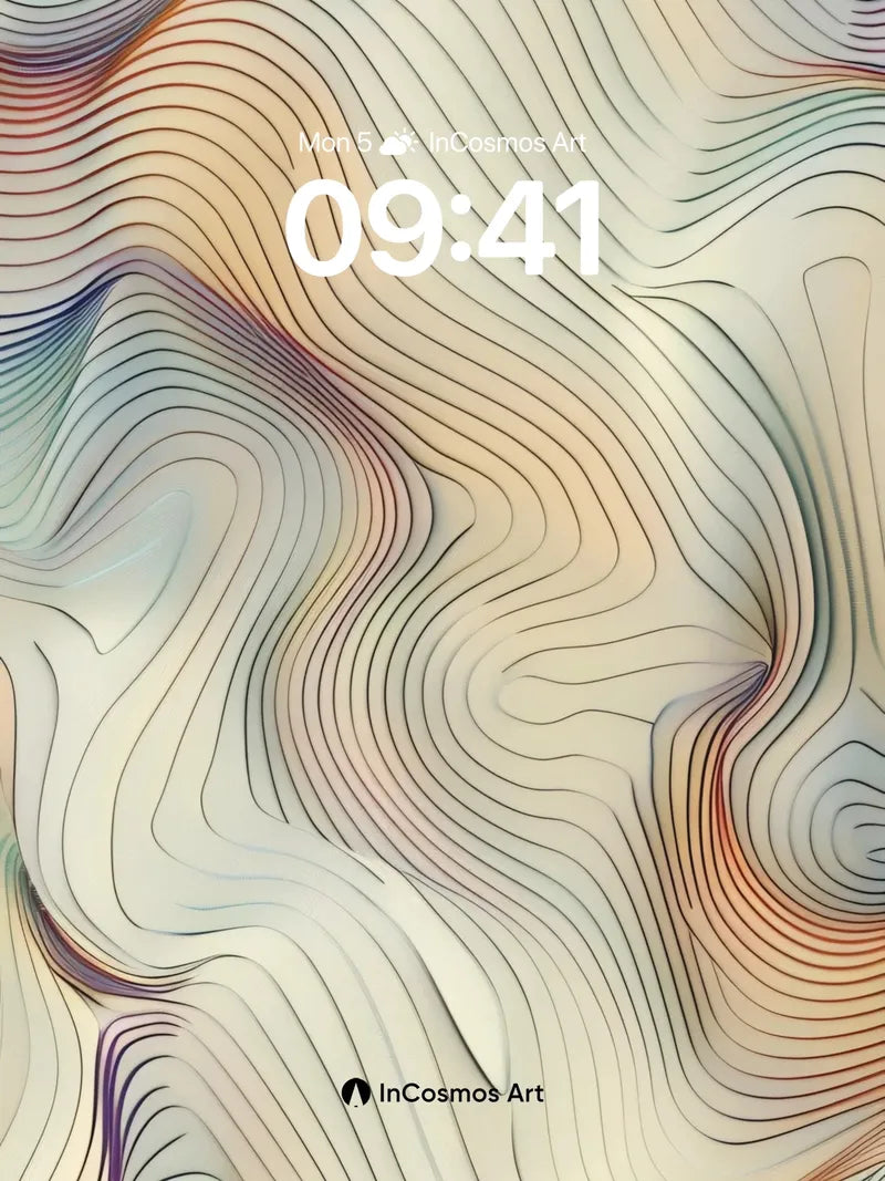 Sculpted Light Wallpaper with Floating Contours