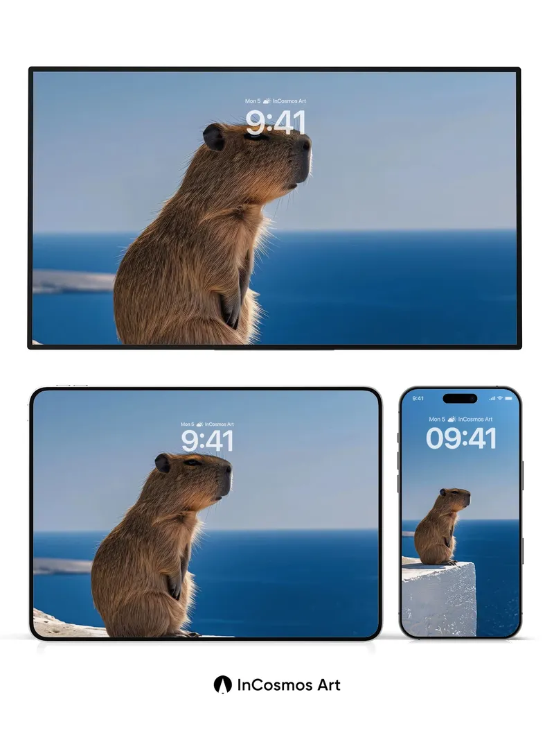 Serenity Perch Wallpaper with Ocean Gaze