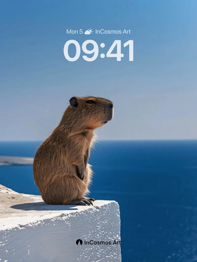 Serenity Perch Wallpaper with Ocean Gaze