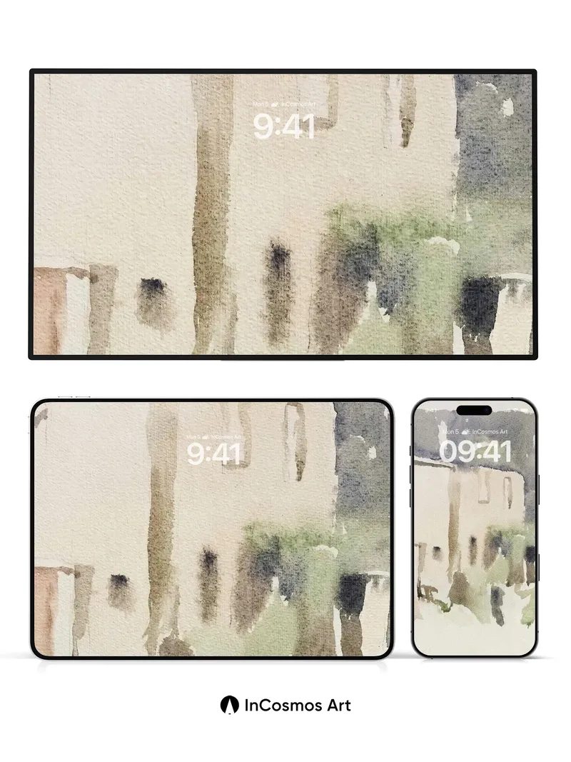 Whispering Stone Wallpaper with Rain-Washed Hues