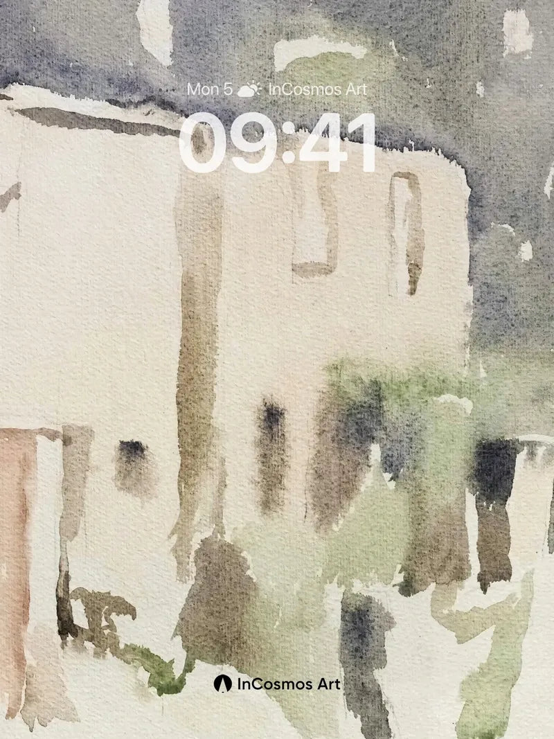 Whispering Stone Wallpaper with Rain-Washed Hues