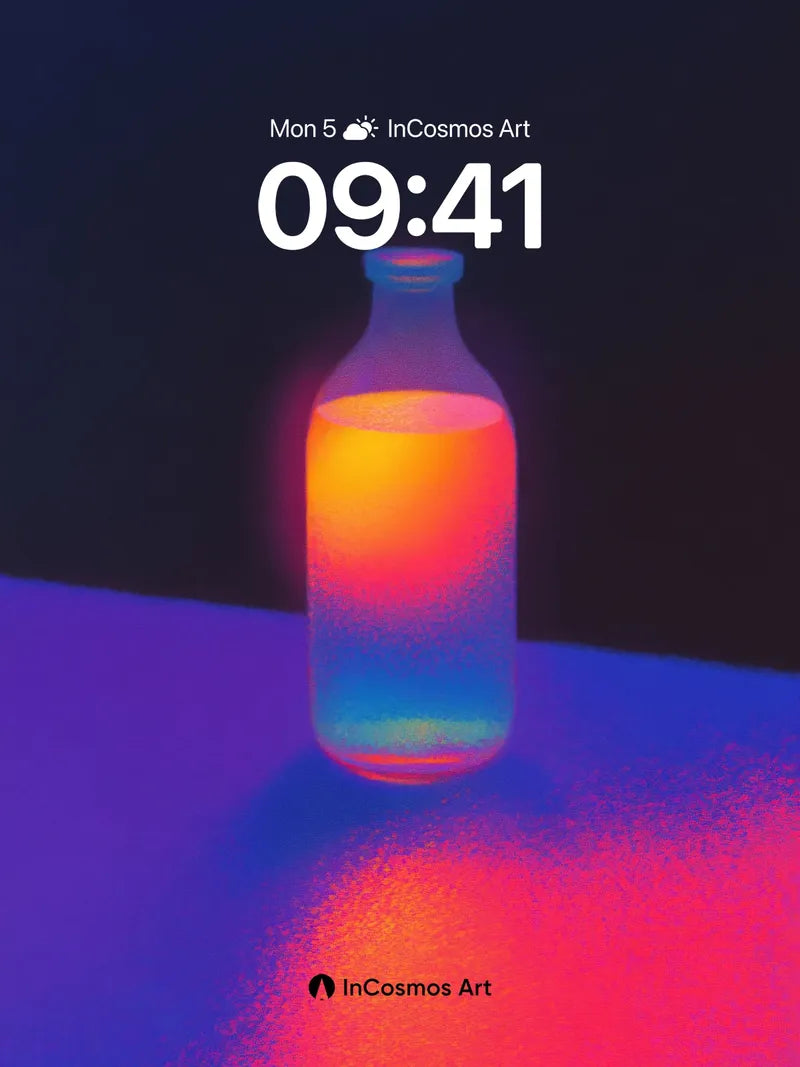 Neon Pulse Wallpaper with Glowing Glass
