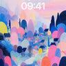 Hushed Valley Wallpaper with Pastel Hills wallpaper for iPhone, iPad & Mac