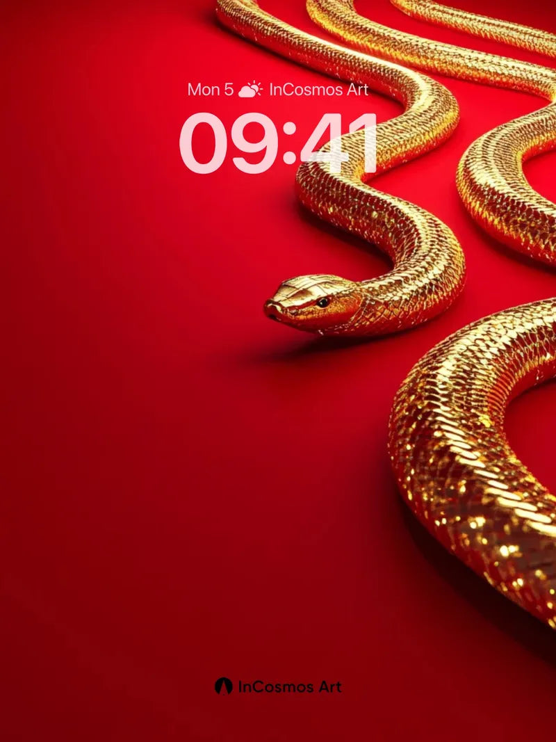 Golden Serpent Wallpaper with Luminous Scales