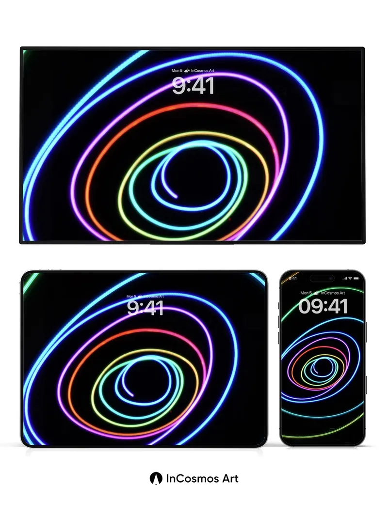 Neon Spiral Wallpaper with Electric Breath