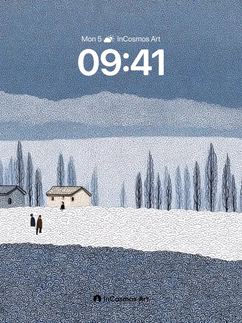 Frozen Stillness Wallpaper with Whispering Trees