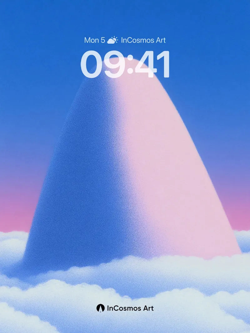 Serene Peak Wallpaper with Cloud-Cradled Light