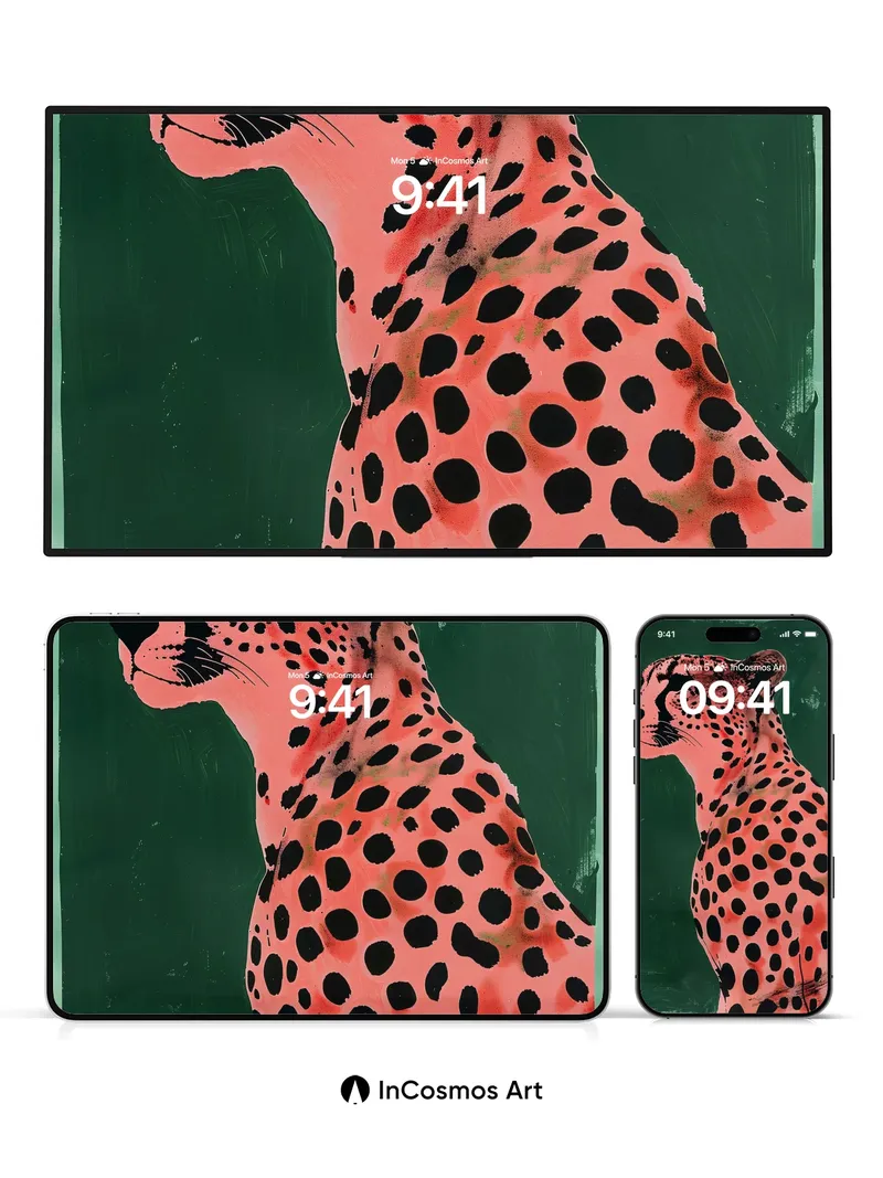 Crimson Cheetah Wallpaper with Velvet Shadows