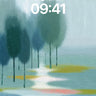 Misty Pathway Wallpaper with Soft Tree Silhouettes wallpaper for iPhone, iPad & Mac