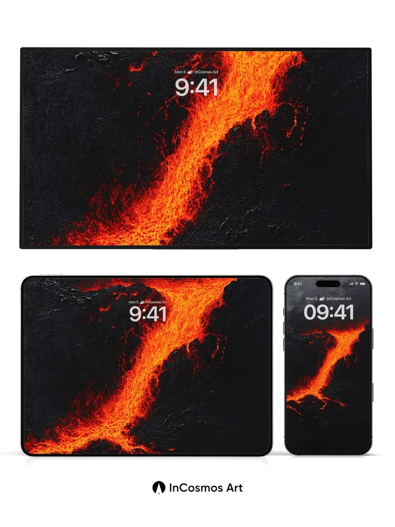 Incandescent Rift Wallpaper with Lava Veins