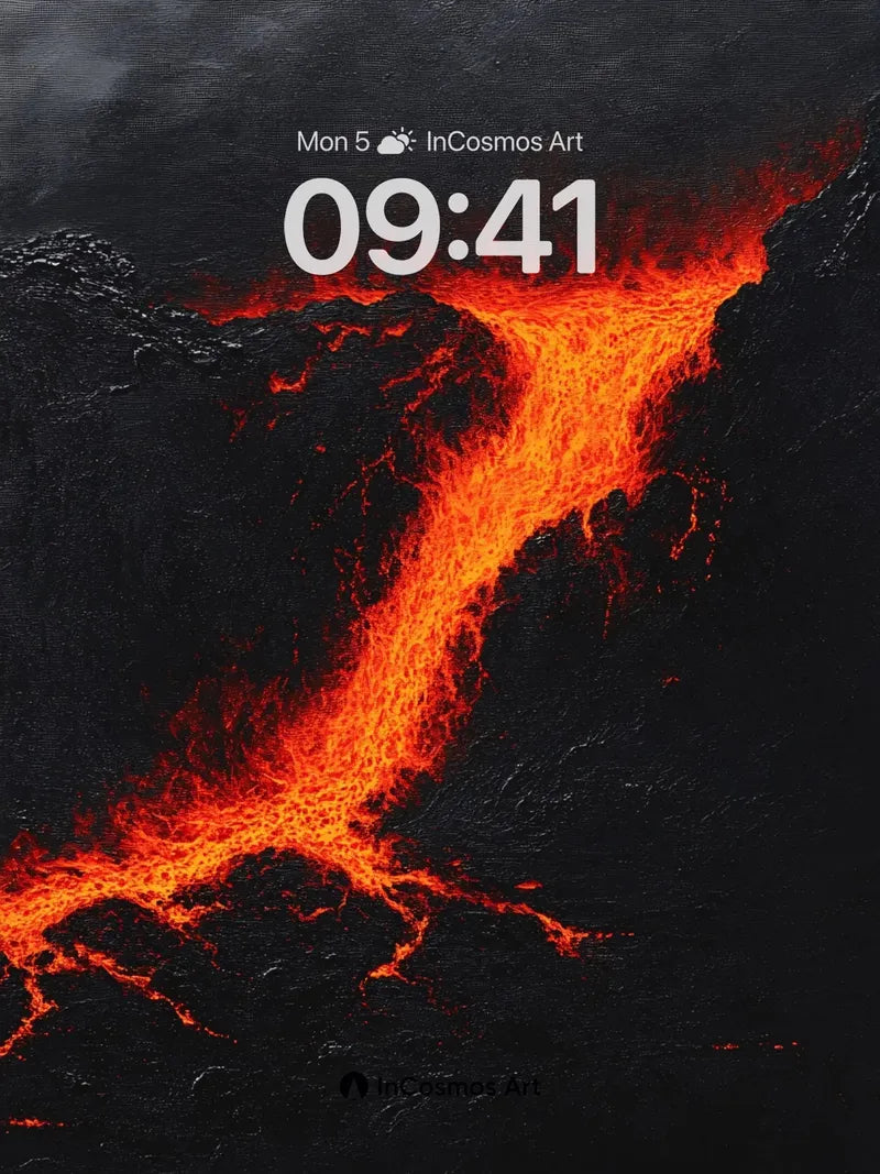 Incandescent Rift Wallpaper with Lava Veins