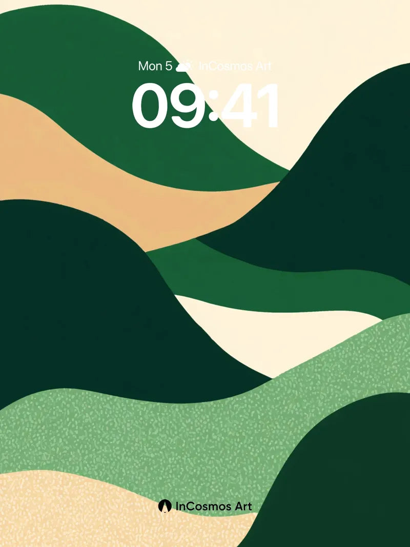 Serenity Wave Wallpaper with Earth-Toned Flow