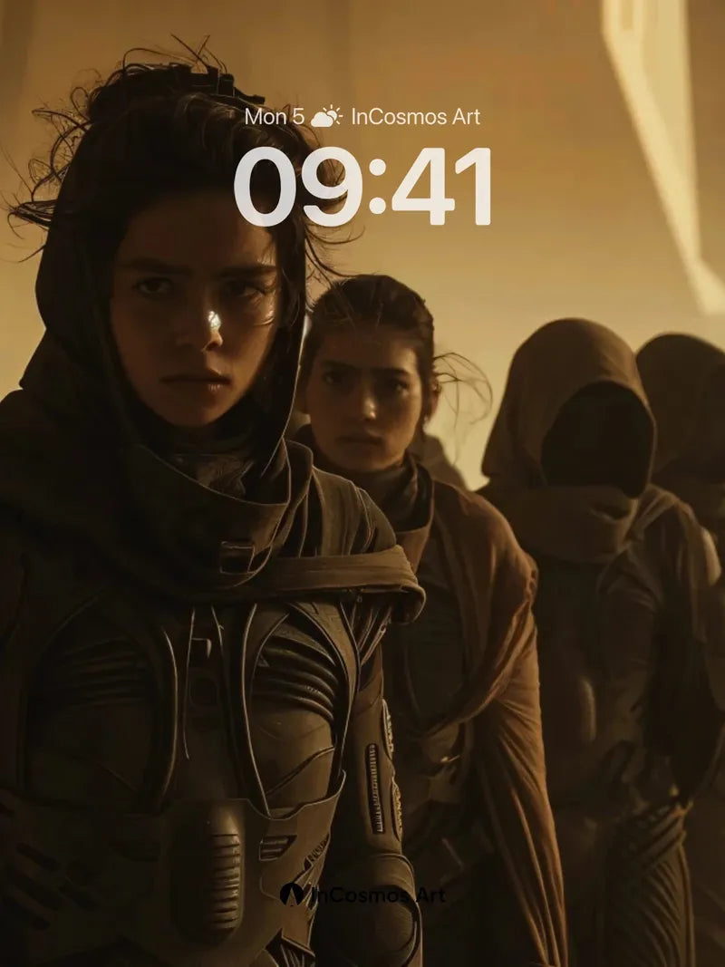 Desert Echo Wallpaper with Sand-Drifted Faces