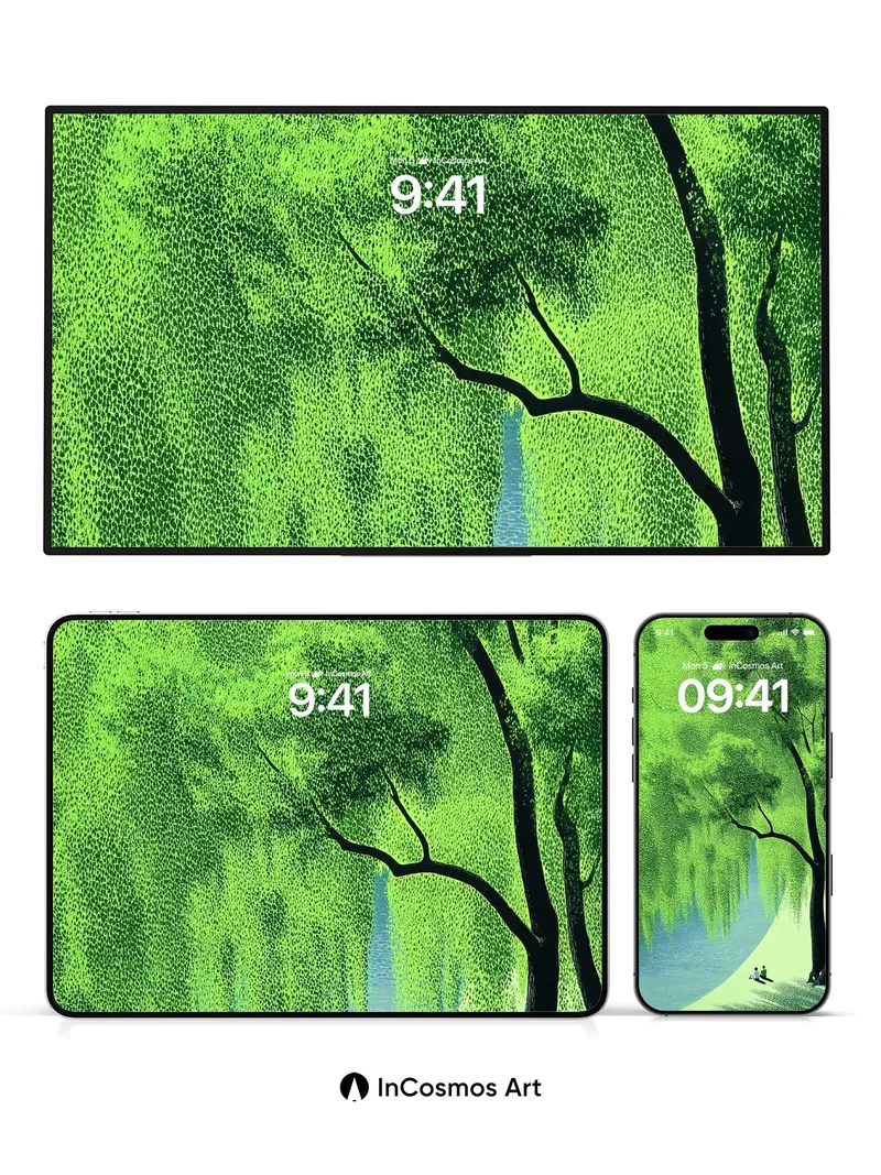 Whispering Canopy Wallpaper with Dappled Light